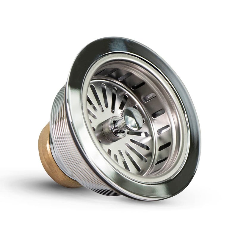 Highcraft Heavy Duty Kitchen Sink Drain Assembly 3-1/2 Inch Stainless Steel Strainer Basket & Stopper, Standard Sink Drain - Image 1